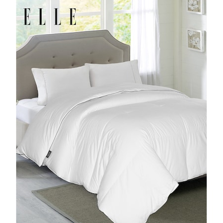 1200TC Cotton-Rich White Down Fiber Comforter, White, Full/Queen